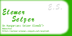 elemer selzer business card